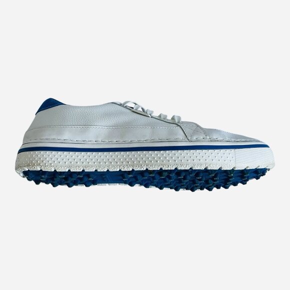 Crocs Hover Lace-Up Sneakers Men's White Blue Leather Spiked Golf Shoes M10 VG - Picture 9 of 12